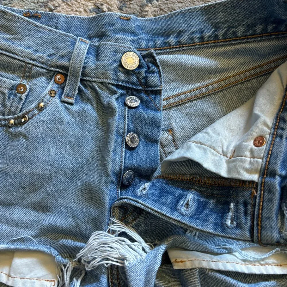 Levi’s Studded Denim Jean Shorts,